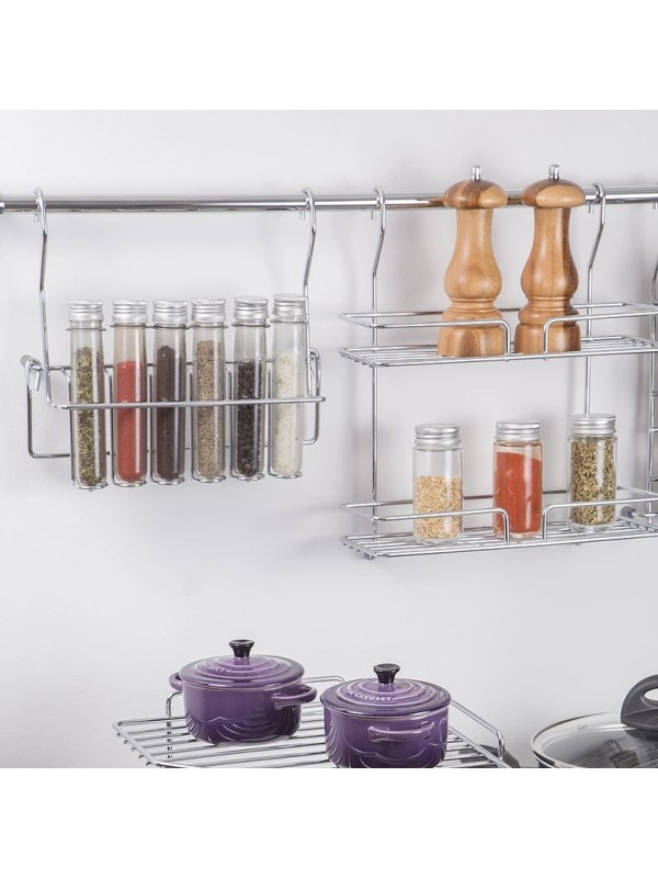 Porta Temperos 6 Tubos Pet Tampas Em Alumínio Jomer 4540