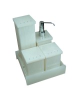 Kit Potes em Acrílico com Strass Pérola