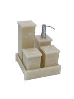 Kit Potes em Acrílico com Strass Travertino