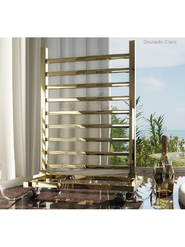 Aquecedor de Toalhas Térmico Quadratto Dourado Piso