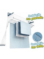 Varal Individual Teto Ou Parede 5 Varetas Alumínio - 100cm